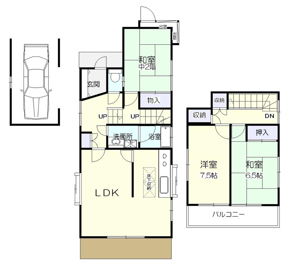 Floor plan. 6.2 million yen, 3LDK, Land area 132.27 sq m , Building area 102.09 sq m
