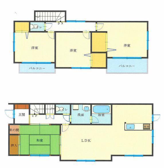 Floor plan. 17.8 million yen, 4LDK, Land area 165.26 sq m , Building area 105.15 sq m