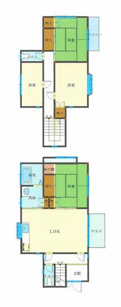 Floor plan. 11.8 million yen, 4LDK, Land area 130.37 sq m , Building area 88.59 sq m
