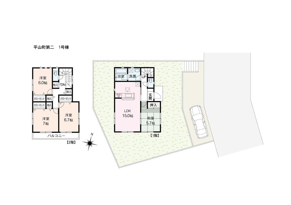 Floor plan. (2-1 Building), Price 18.5 million yen, 4LDK, Land area 172.72 sq m , Building area 93.31 sq m
