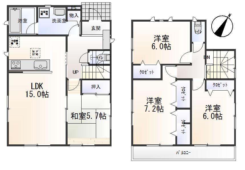 Floor plan. (1 Building), Price 20.8 million yen, 4LDK, Land area 130.42 sq m , Building area 96.38 sq m