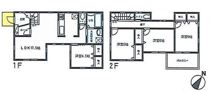 Floor plan. Price 22,800,000 yen, 4LDK, Land area 129.27 sq m , Building area 99.15 sq m
