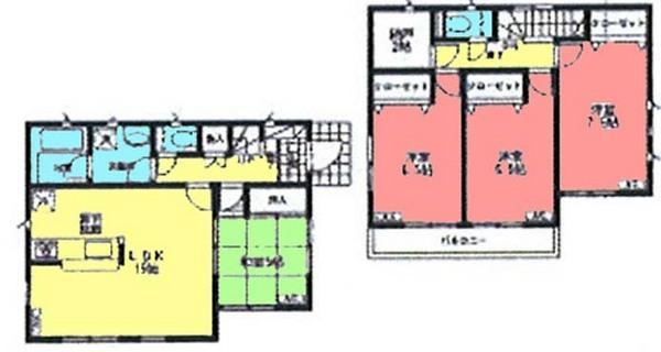Floor plan. 20,900,000 yen, 4LDK, Land area 173.42 sq m , Building area 96.79 sq m