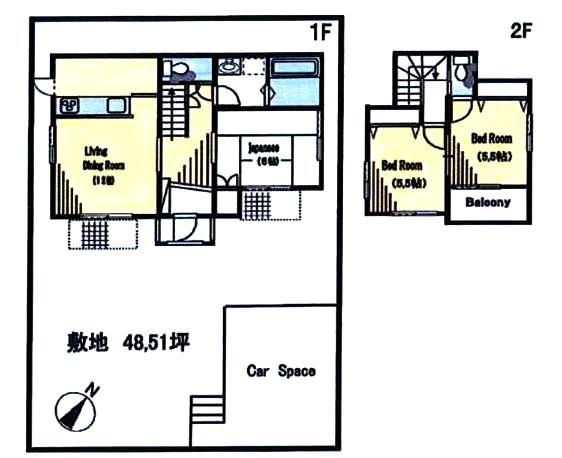 Floor plan. 17.4 million yen, 3LDK, Land area 160.37 sq m , Building area 70.69 sq m