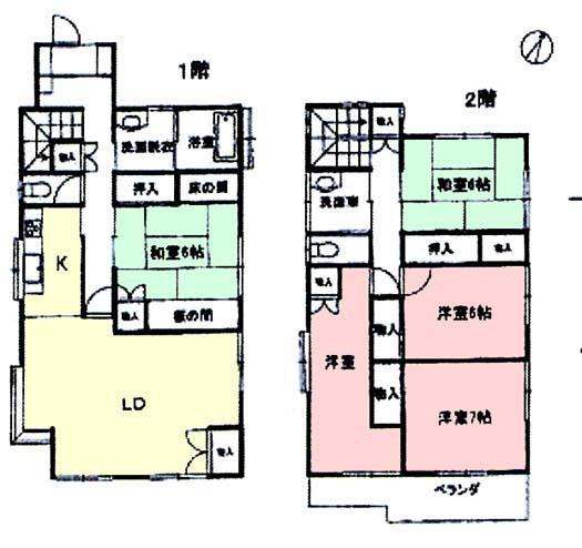 Floor plan. 12.8 million yen, 5LDK, Land area 193.63 sq m , Building area 132.9 sq m