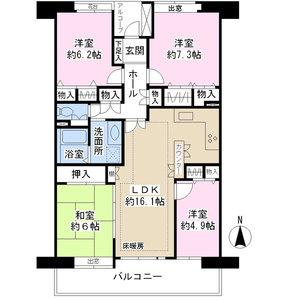 Floor plan. 4LDK, Price 16.8 million yen, Occupied area 94.52 sq m , Balcony area 15.2 sq m here of the rooms are 4LDK that some 94 sq m.
