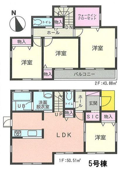 Floor plan. 22,800,000 yen, 4LDK + S (storeroom), Land area 208.96 sq m , Building area 94.39 sq m