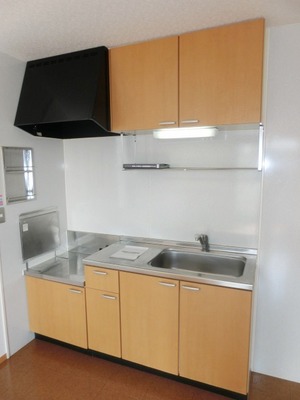 Kitchen. Two-burner gas stove can be installed