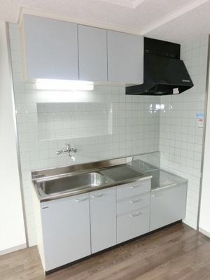 Kitchen. Two-burner gas stove can be installed