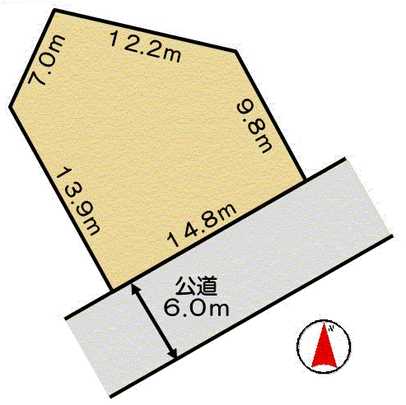 Compartment figure. ● southeast side road (road width: 6.0m) to Seddo