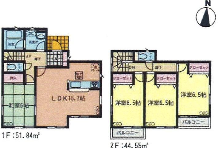 Floor plan. (3 Building), Price 20.8 million yen, 4LDK, Land area 175.96 sq m , Building area 96.39 sq m