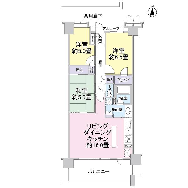 Floor plan. 3LDK, Price 14.8 million yen, Footprint 72.1 sq m , Balcony area 13.8 sq m 3LDK type