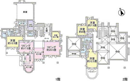 Floor plan. 5L ・ D ・ K + L + D + storeroom × 1 type. Total floor area is 424.44