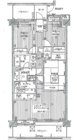 Floor plan. 3LDK, Price 9.8 million yen, Footprint 75.6 sq m , Balcony area 17.35 sq m south-facing ・ Per yang ・ ventilation ・ Good view!