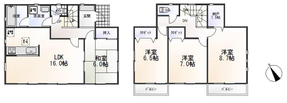 Floor plan. (1), Price 21,800,000 yen, 4LDK, Land area 170.45 sq m , Building area 102.87 sq m