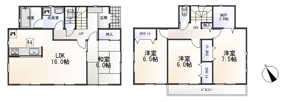 Floor plan. (2), Price 21,800,000 yen, 4LDK, Land area 170.44 sq m , Building area 101.65 sq m