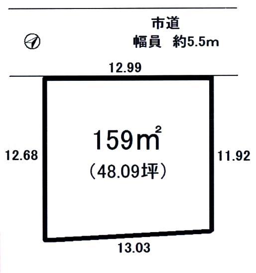 Compartment figure. Land price 8.5 million yen, Land area 159 sq m