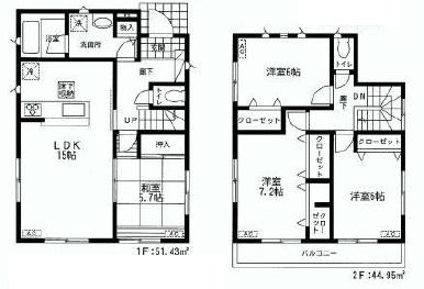 Floor plan. 20,900,000 yen, 4LDK, Land area 130.42 sq m , Building area 96.38 sq m