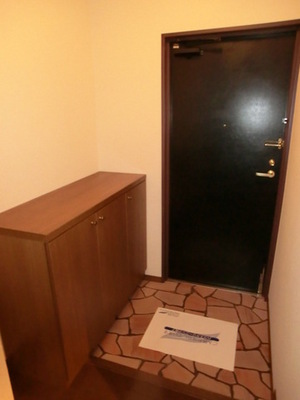 Entrance. With a shoe box