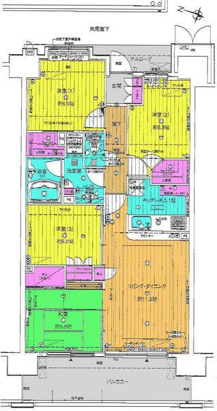 Floor plan. 4LDK, Price 21,800,000 yen, Occupied area 78.01 sq m , Balcony area 13.6 sq m