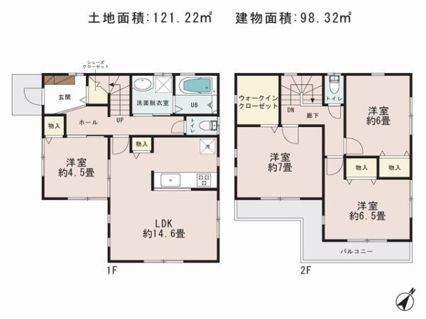 Floor plan. 24,800,000 yen, 4LDK, Land area 121.22 sq m , Priority to the present situation is if it is different from the building area 98.32 sq m drawings