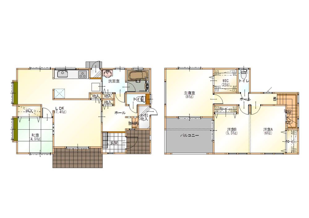 Floor plan. (4 Building), Price 39,800,000 yen, 4LDK, Land area 221.44 sq m , Building area 105.99 sq m