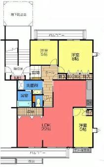 Floor plan. 3LDK, Price 18,800,000 yen, Occupied area 95.58 sq m , Balcony area 13.26 sq m