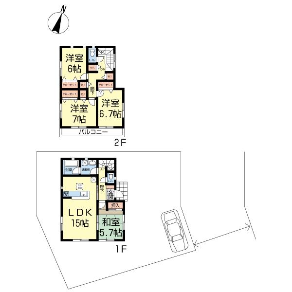 Floor plan. 19.9 million yen, 4LDK, Land area 172.72 sq m , Building area 98.81 sq m