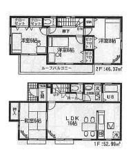 Floor plan. 20.8 million yen, 4LDK, Land area 145.95 sq m , Building area 99.36 sq m