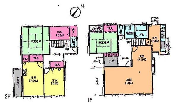 Floor plan. 17.5 million yen, 4LDK + S (storeroom), Land area 213.33 sq m , Building area 127.52 sq m