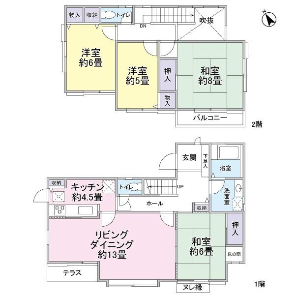 Floor plan. 17.5 million yen, 4LDK, Land area 178.8 sq m , Building area 104.33 sq m
