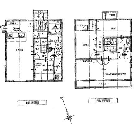 Floor plan. 31,800,000 yen, 4LDK, Land area 110.5 sq m , Building area 110.13 sq m spacious living, IH cooking heater, Comes with air conditioning four.