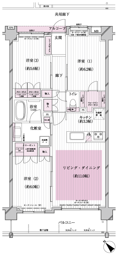 Floor: 3LDK, occupied area: 73 sq m, Price: 31,800,000 yen, now on sale