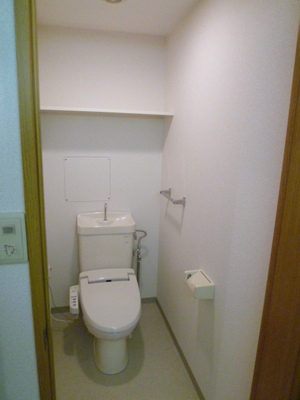 Toilet. Typical indoor photo. Toilet with cleanliness of the multi-function toilet seat