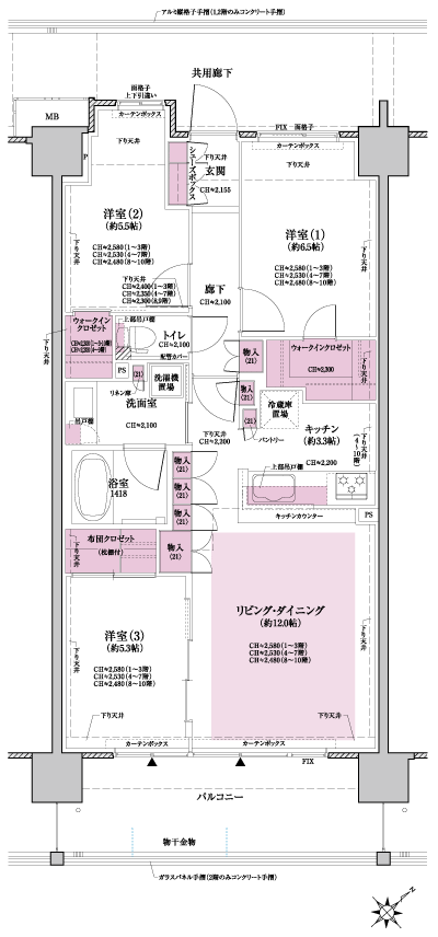 Floor: 3LDK + 2WIC, occupied area: 74.15 sq m, Price: 33,800,000 yen, now on sale