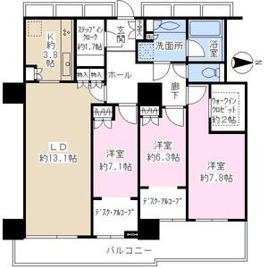 Floor plan. 3LDK, Price 44,900,000 yen, Occupied area 89.67 sq m , Balcony area 14.49 sq m