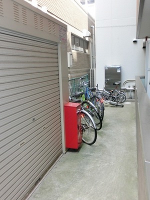 Parking lot. Bicycle parking space