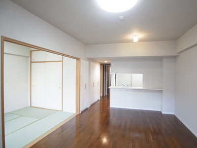 Living and room. Living is spacious it can also be used by connecting with the Japanese-style room