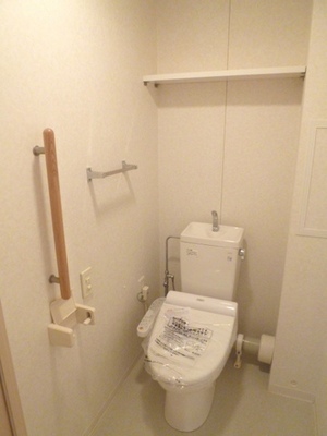 Toilet. Typical indoor photo. There are also storage space in the toilet