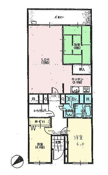Floor plan. 3LDK, Price 14.3 million yen, Occupied area 70.67 sq m , Balcony area 9 sq m