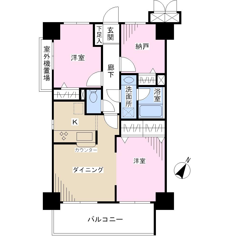Floor plan. 2DK + S (storeroom), Price 12.6 million yen, Occupied area 55.94 sq m , Balcony area 8.48 sq m
