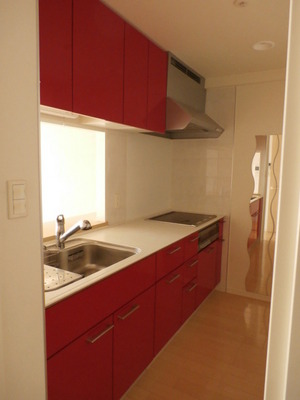 Kitchen. Kitchen feels bright red of the IH kitchen is recommended