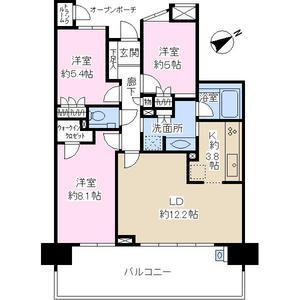Floor plan. 3LDK, Price 24,800,000 yen, Occupied area 76.87 sq m , Balcony area 19.32 sq m