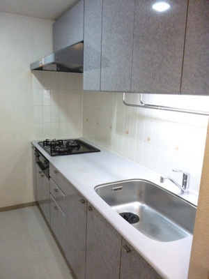 Kitchen. Gas stove is a new exchange already in the system kitchen ・ Cupboard installation space