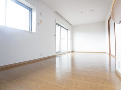 Living and room. Sunny living room with large windows facing the courtyard