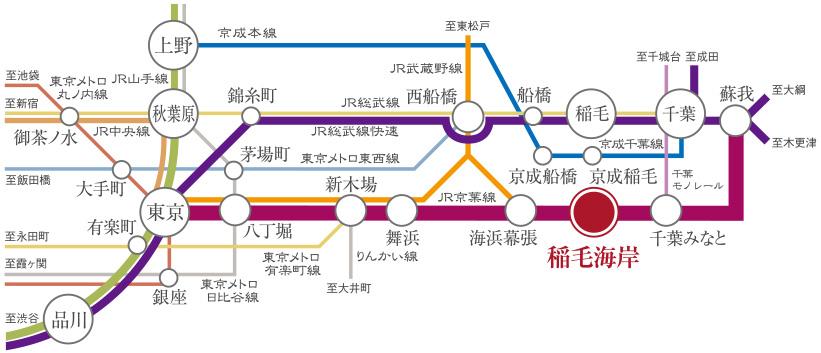 route map. Direct to Tokyo Station 34 minutes. Speedy access to major cities.
