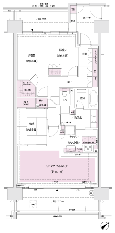 Floor: 3LDK + WIC + N + TR, the occupied area: 94.33 sq m, Price: 36,280,000 yen, now on sale