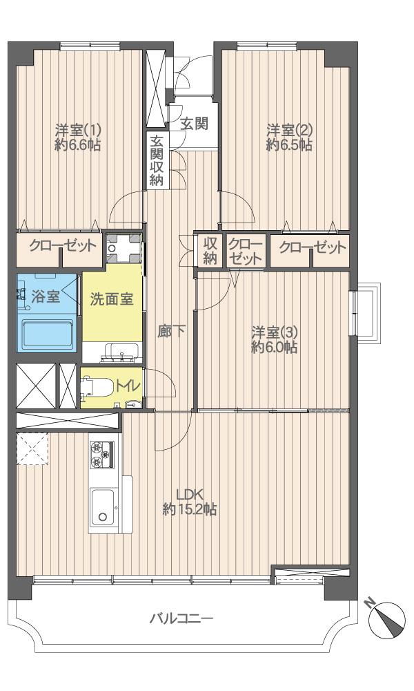 Floor plan. 3LDK, Price 10.8 million yen, Occupied area 78.26 sq m , Balcony area 9.36 sq m