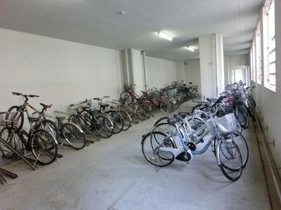 Other common areas. Indoor bicycle parking lot equipped