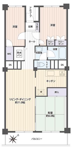 Floor plan. 3LDK, Price 14.9 million yen, Occupied area 70.67 sq m , Balcony area 9 sq m